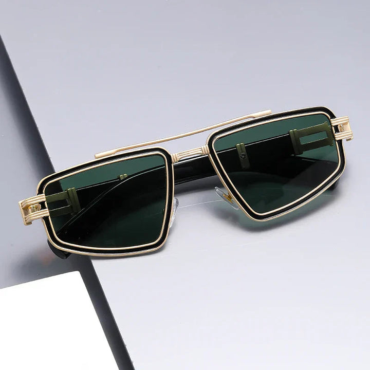 Oversized Square Titanium Sunglasses with UV400 Tinted Lenses | Indigo