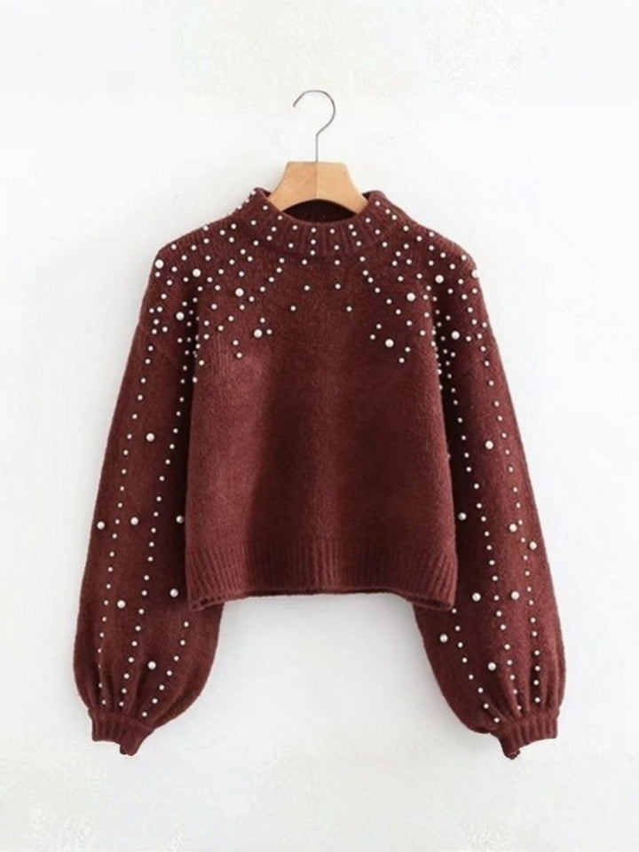 Women’s Pearl Embellished Knit Jumper