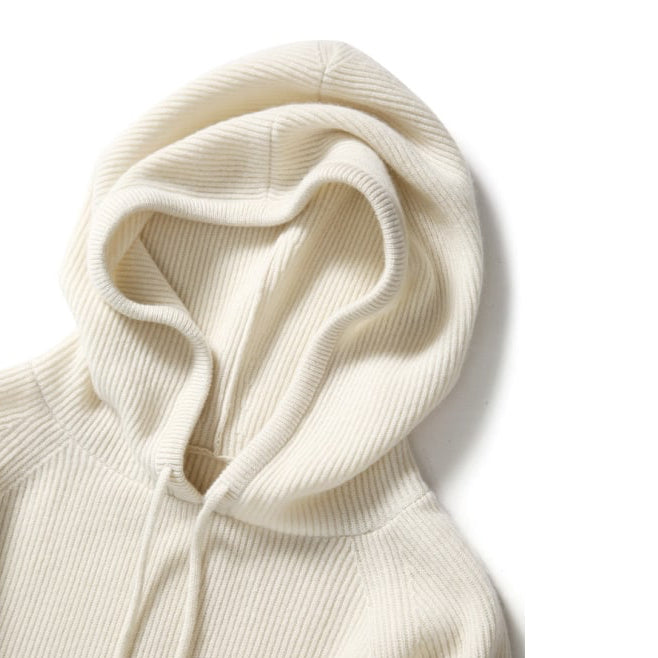 Women’s Ribbed Knit Hooded Jumper