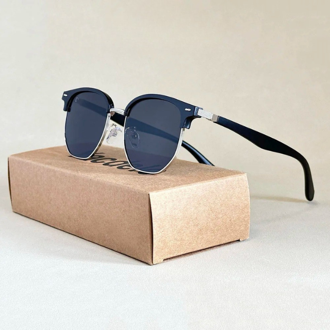 Retro Browline Polarized Sunglasses with Acetate Frame | Micah