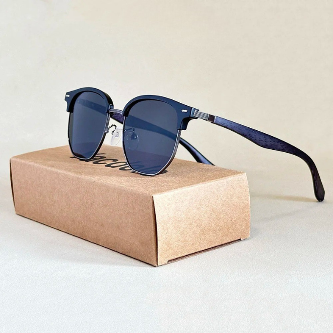 Retro Browline Polarized Sunglasses with Acetate Frame | Micah