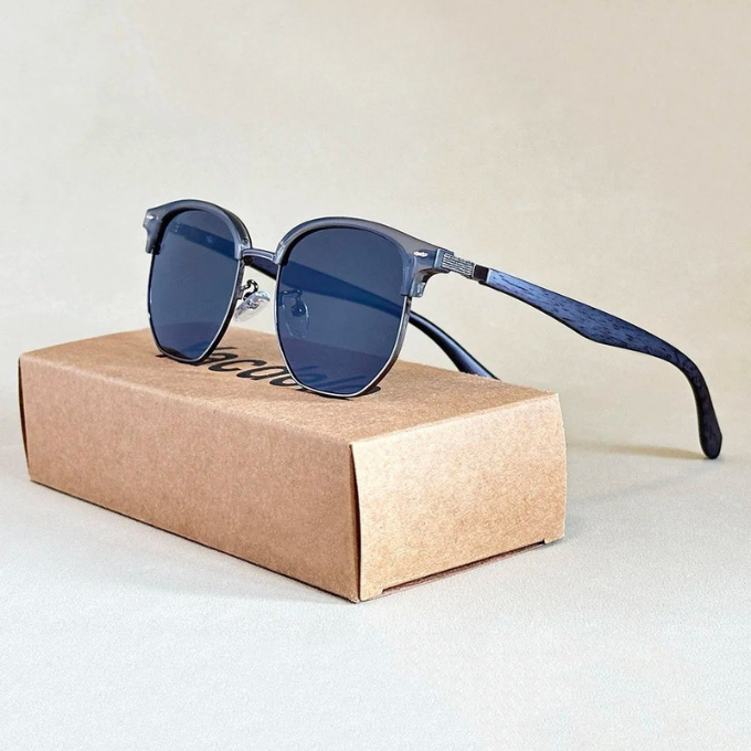 Retro Browline Polarized Sunglasses with Acetate Frame | Micah