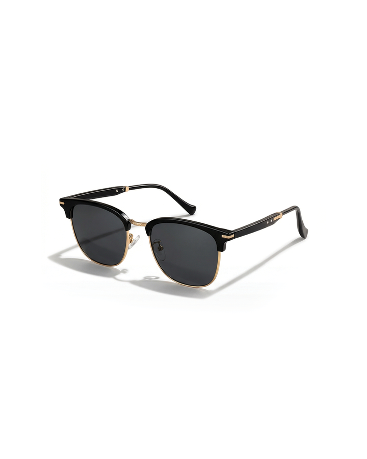 Retro Browline Sunglasses with UV Protection &amp; Alloy Accents | Alex