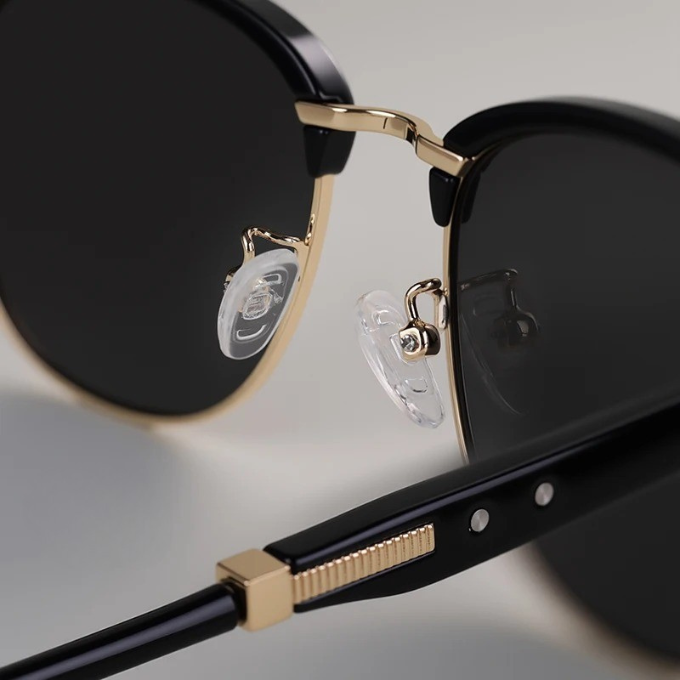 Retro Browline Sunglasses with UV Protection &amp; Alloy Accents | Alex