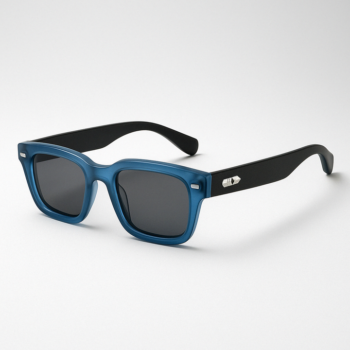 Retro Square Frame Sunglasses with Contrast Color Arms | Ellis