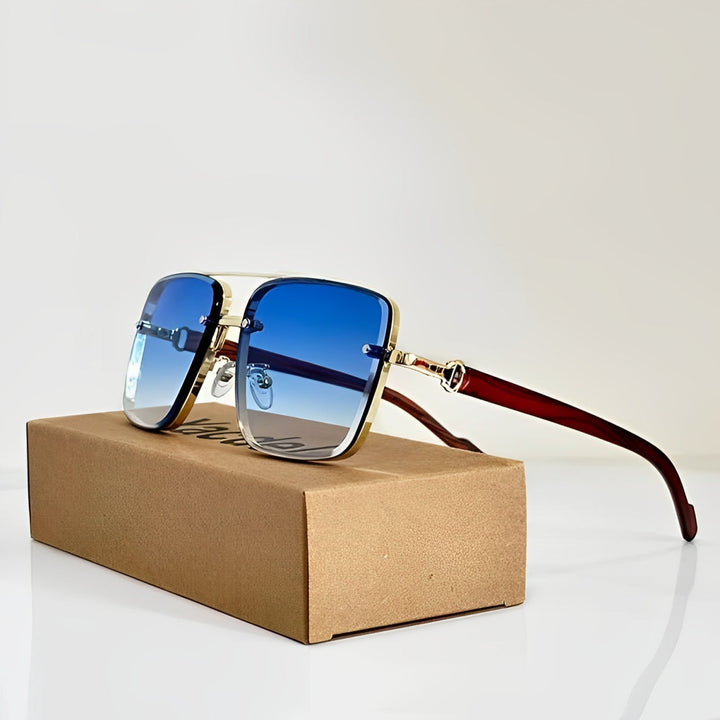 Rimless Square Aviator Sunglasses with UV400 Gradient Lenses | Quinn
