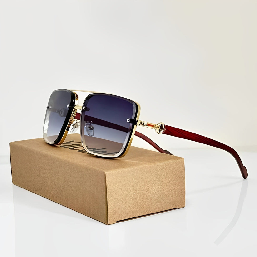 Rimless Square Aviator Sunglasses with UV400 Gradient Lenses | Quinn