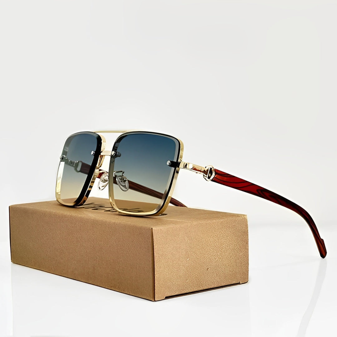 Rimless Square Aviator Sunglasses with UV400 Gradient Lenses | Quinn