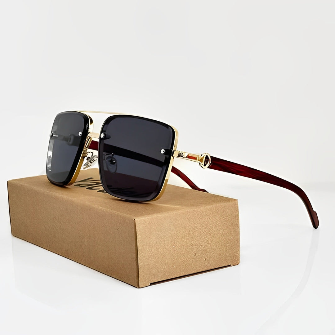 Rimless Square Aviator Sunglasses with UV400 Gradient Lenses | Quinn