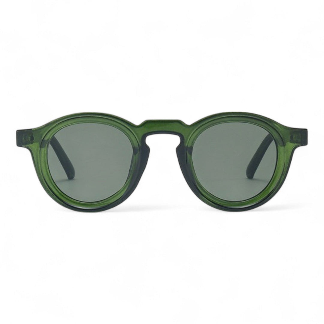 Round Frame Translucent Sunglasses with Keyhole Bridge | Morgan