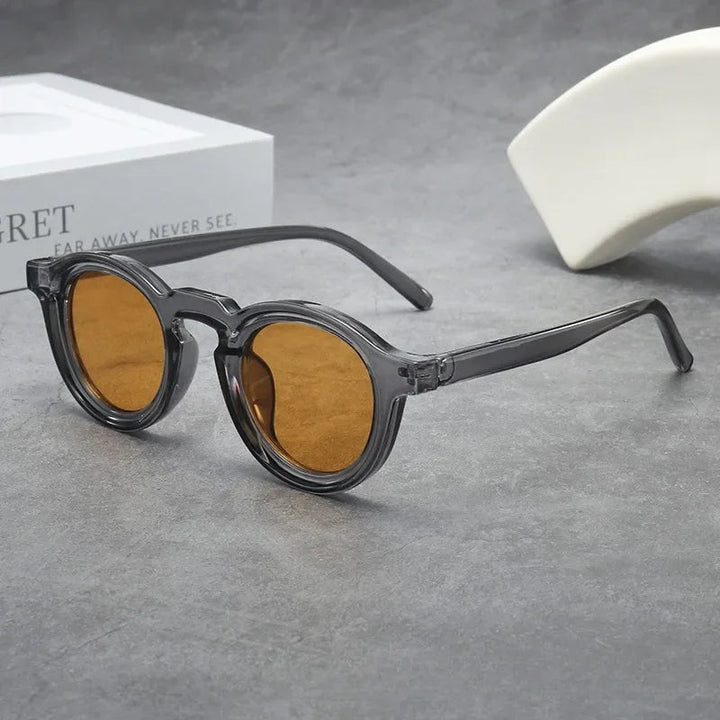 Round Frame Translucent Sunglasses with Keyhole Bridge | Morgan
