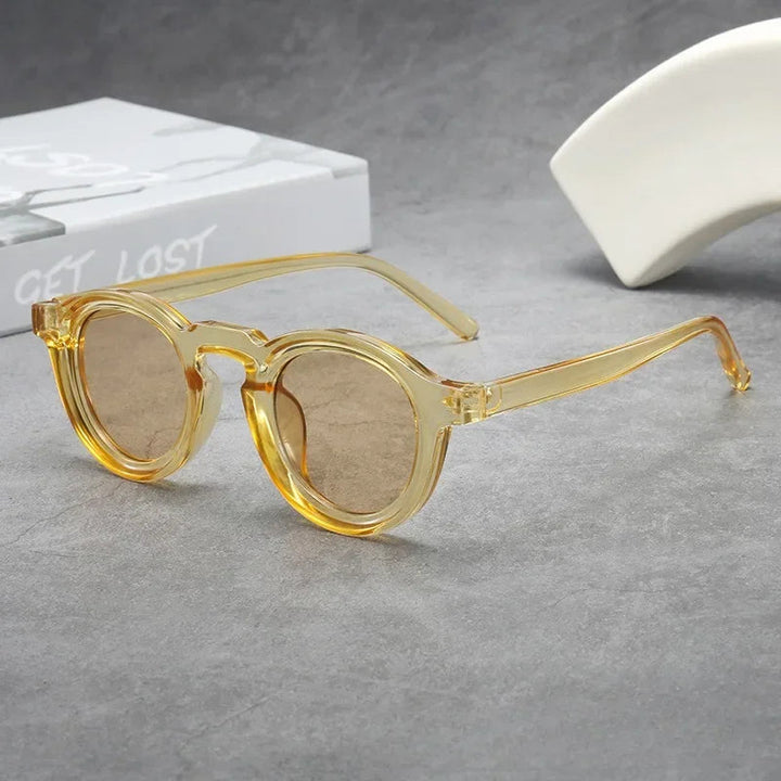 Round Frame Translucent Sunglasses with Keyhole Bridge | Morgan
