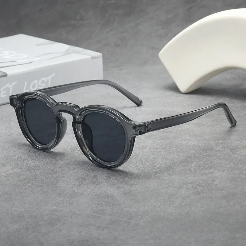 Round Frame Translucent Sunglasses with Keyhole Bridge | Morgan