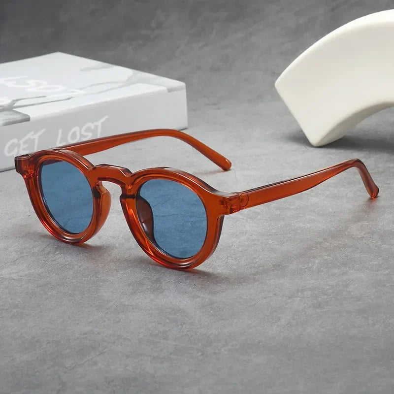 Round Frame Translucent Sunglasses with Keyhole Bridge | Morgan