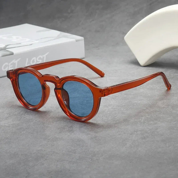 Round Frame Translucent Sunglasses with Keyhole Bridge | Morgan