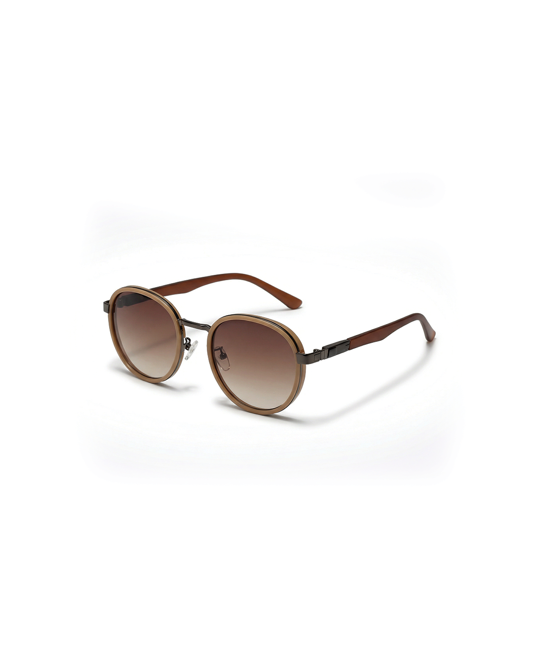 Round Metal-Accent Sunglasses with Gradient Lenses | Nico