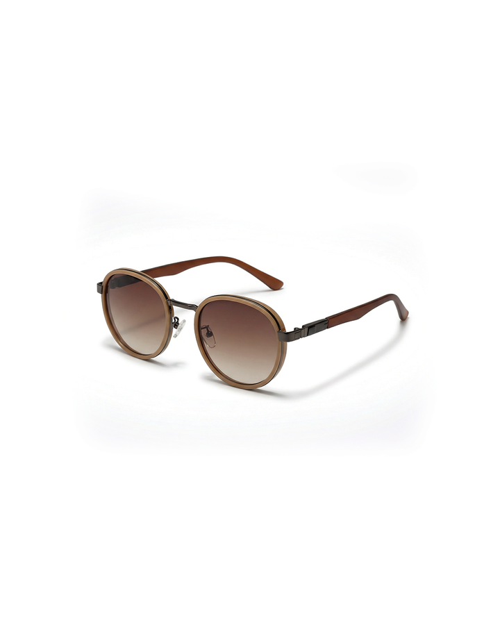 Round Metal-Accent Sunglasses with Gradient Lenses | Nico