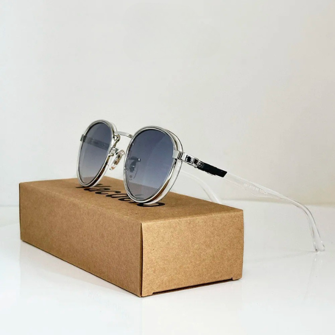 Round Metal-Accent Sunglasses with Gradient Lenses | Nico