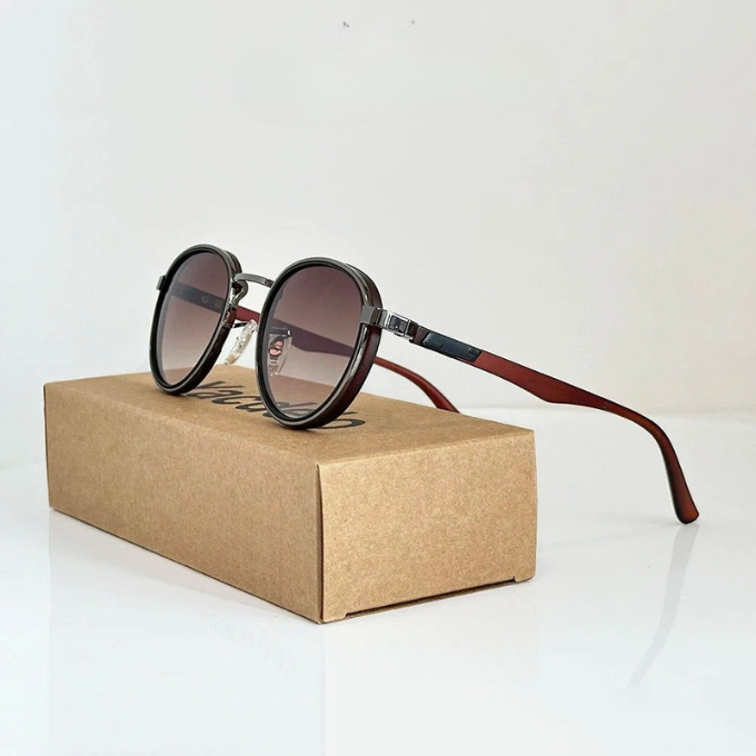 Round Metal-Accent Sunglasses with Gradient Lenses | Nico