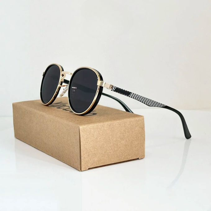 Round Metal-Accent Sunglasses with Gradient Lenses | Nico