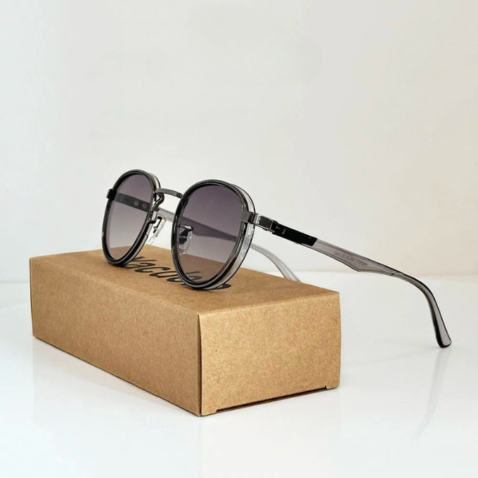 Round Metal-Accent Sunglasses with Gradient Lenses | Nico