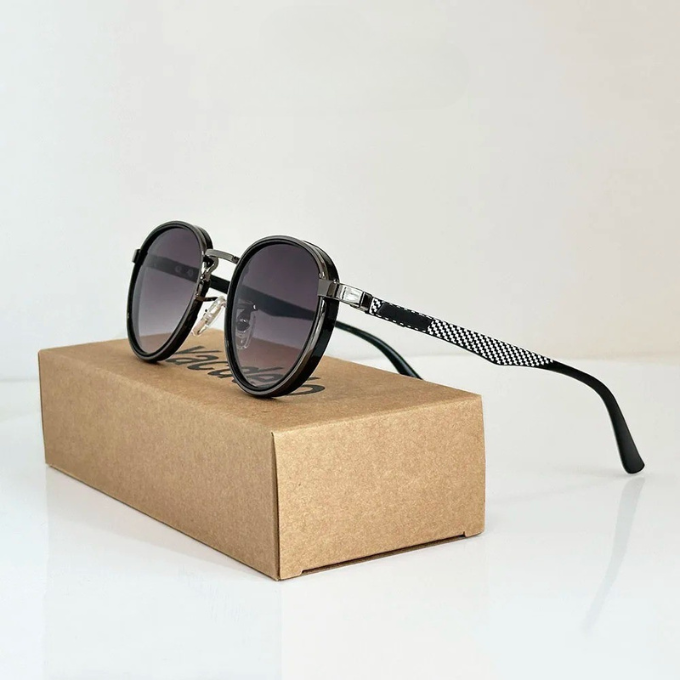 Round Metal-Accent Sunglasses with Gradient Lenses | Nico