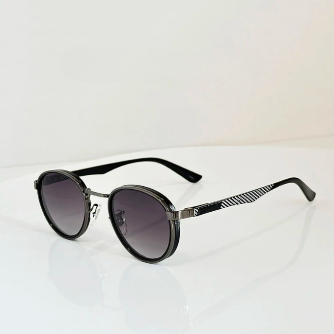 Round Metal-Accent Sunglasses with Gradient Lenses | Nico