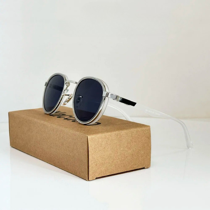 Round Metal-Accent Sunglasses with Gradient Lenses | Nico
