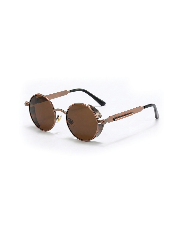 Round Steampunk Sunglasses with Spring-Hinge Metal Frame | Haven