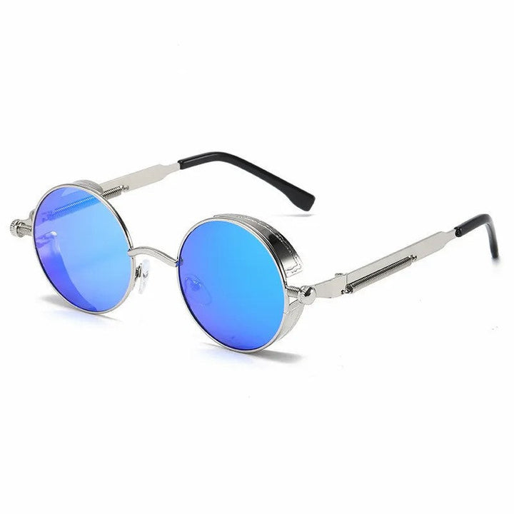 Round Steampunk Sunglasses with Spring-Hinge Metal Frame | Haven