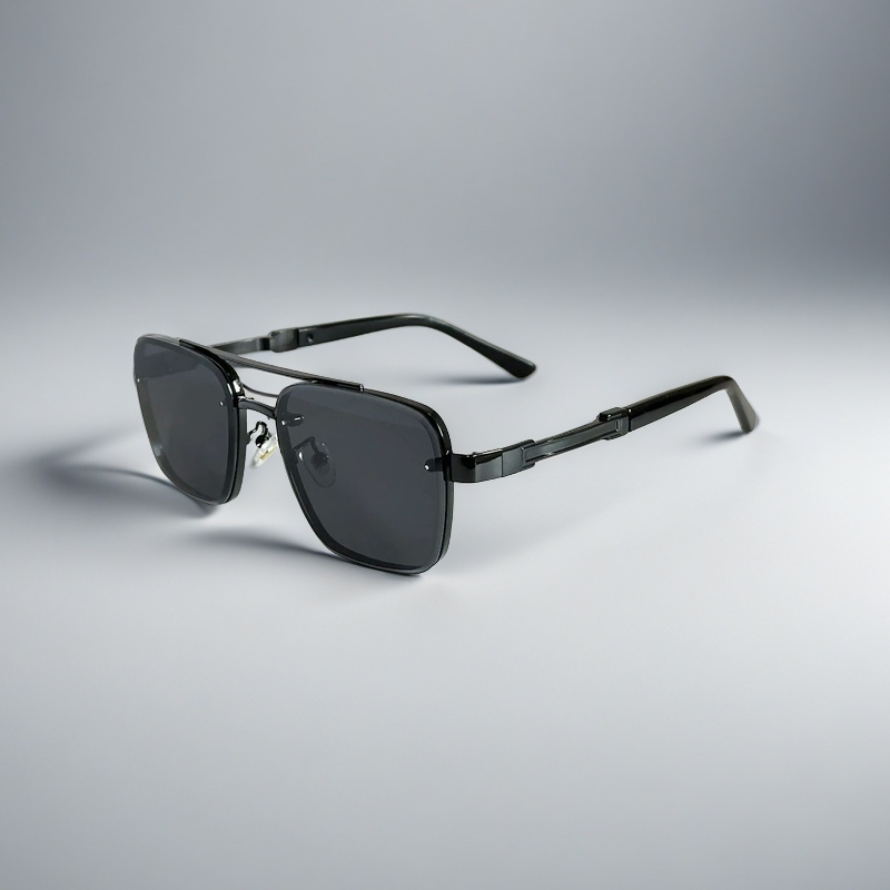 Square Aviator Sunglasses with Gold-Tone Gradient Lenses | Desmond