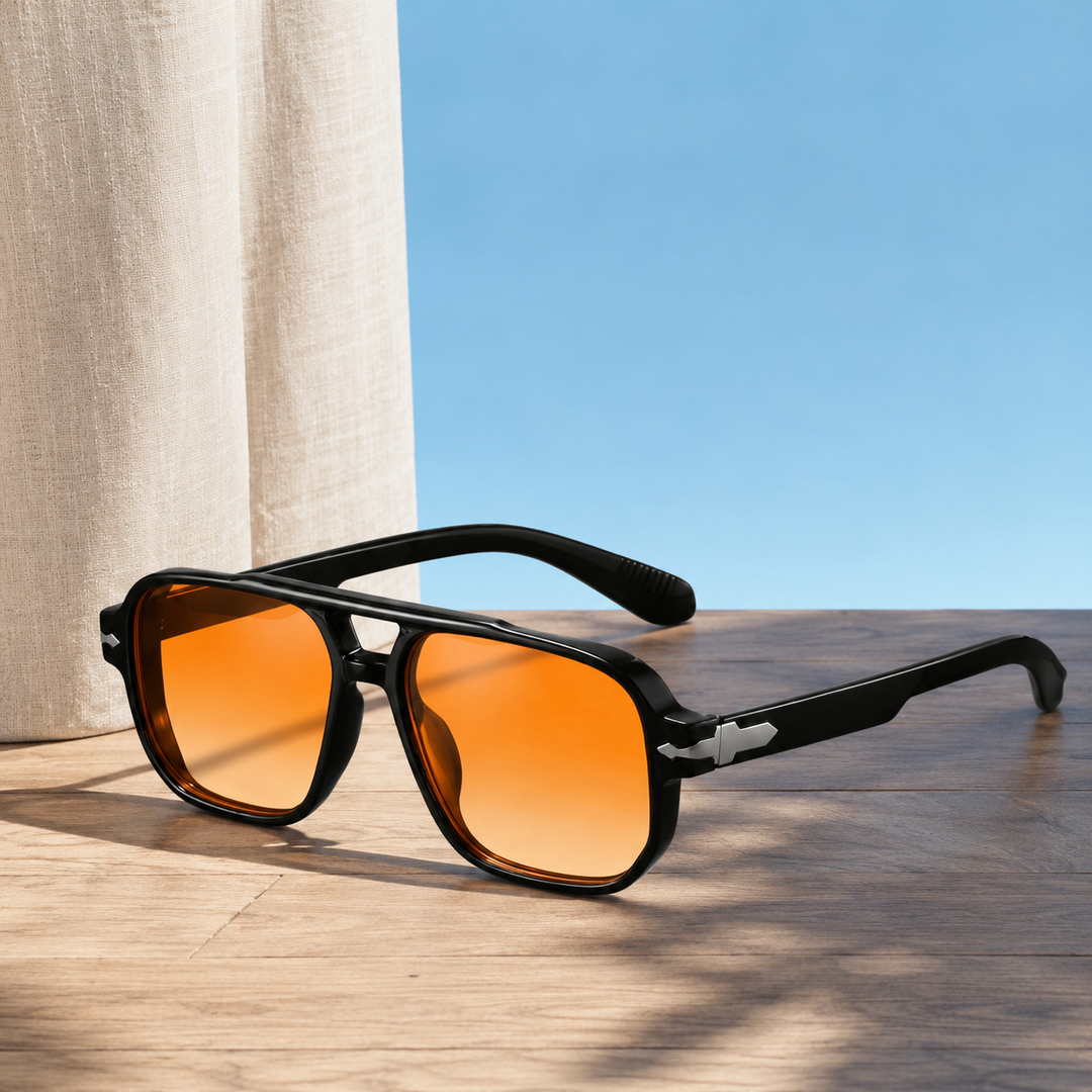 Square Aviator Sunglasses with Gradient Lenses &amp; UV400 | Sage