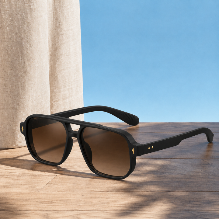 Square Aviator Sunglasses with Gradient Lenses &amp; UV400 | Sage