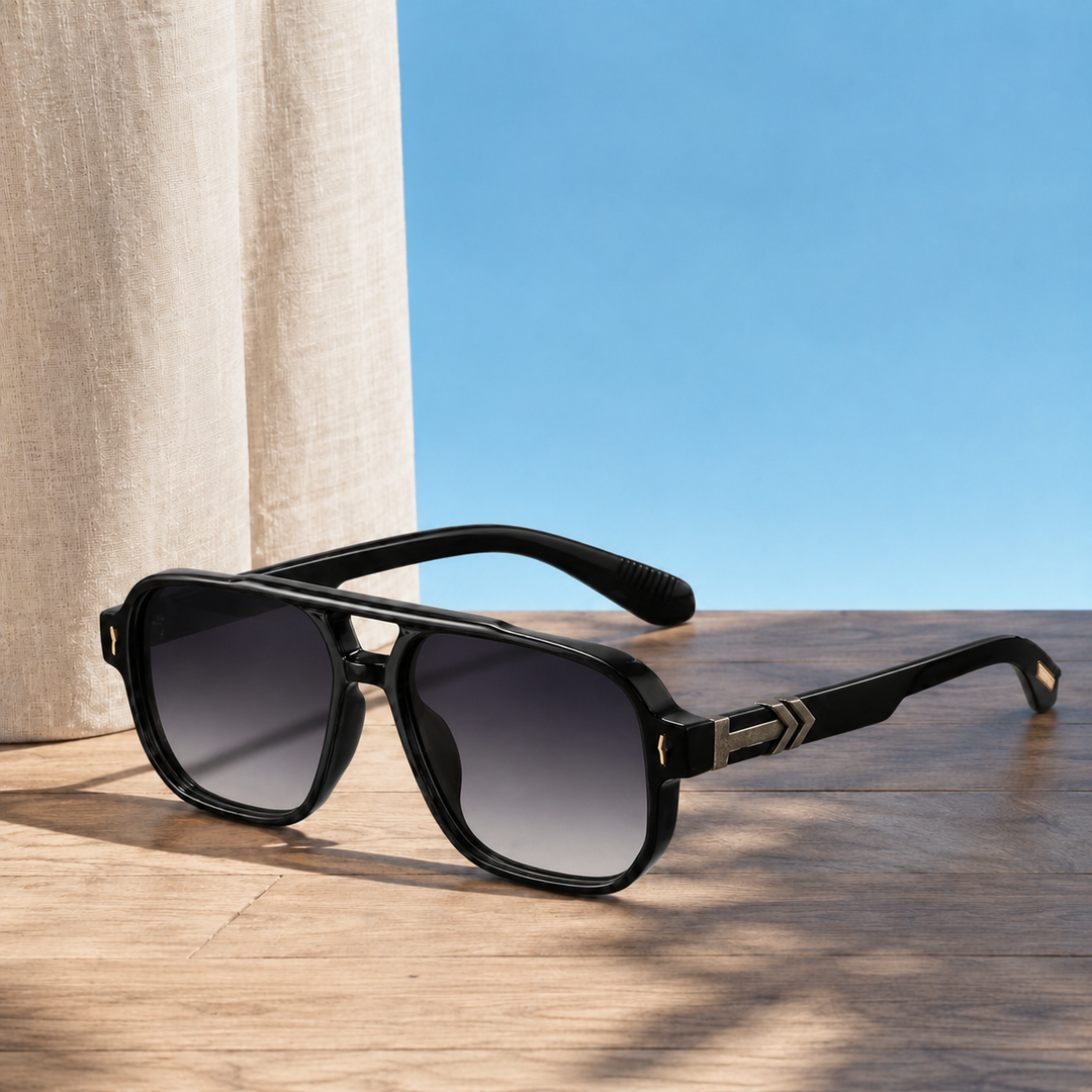 Square Aviator Sunglasses with Gradient Lenses &amp; UV400 | Sage
