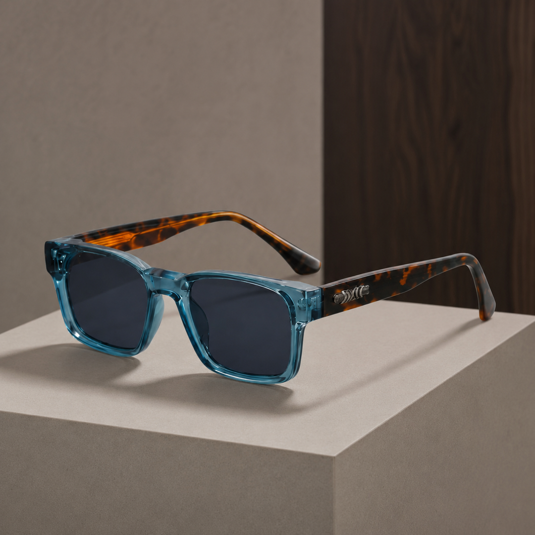 Square-Frame Sunglasses with UV400 Protection and Tortoise Arms | Tatum