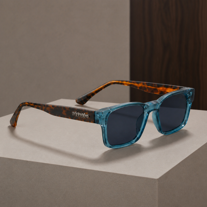 Square-Frame Sunglasses with UV400 Protection and Tortoise Arms | Tatum
