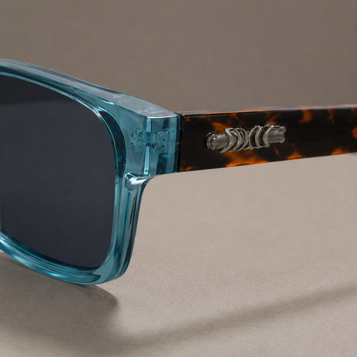 Square-Frame Sunglasses with UV400 Protection and Tortoise Arms | Tatum