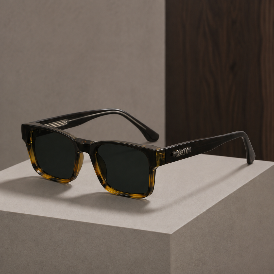 Square-Frame Sunglasses with UV400 Protection and Tortoise Arms | Tatum