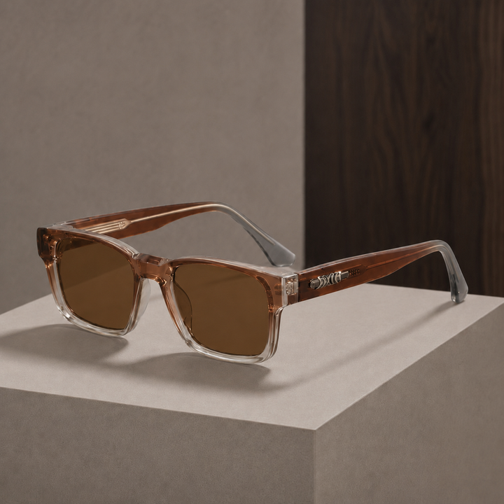 Square-Frame Sunglasses with UV400 Protection and Tortoise Arms | Tatum