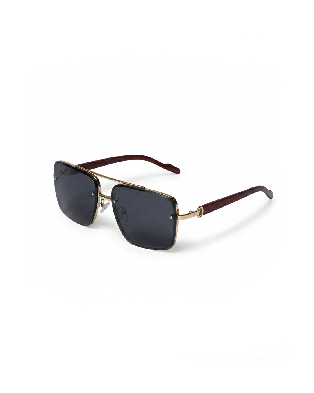Square Sunglasses with Wood-Look Arms &amp; UV Protection | Frankie