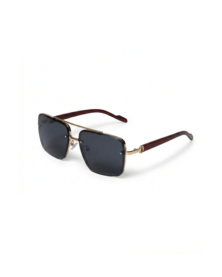 Square Sunglasses with Wood-Look Arms &amp; UV Protection | Frankie